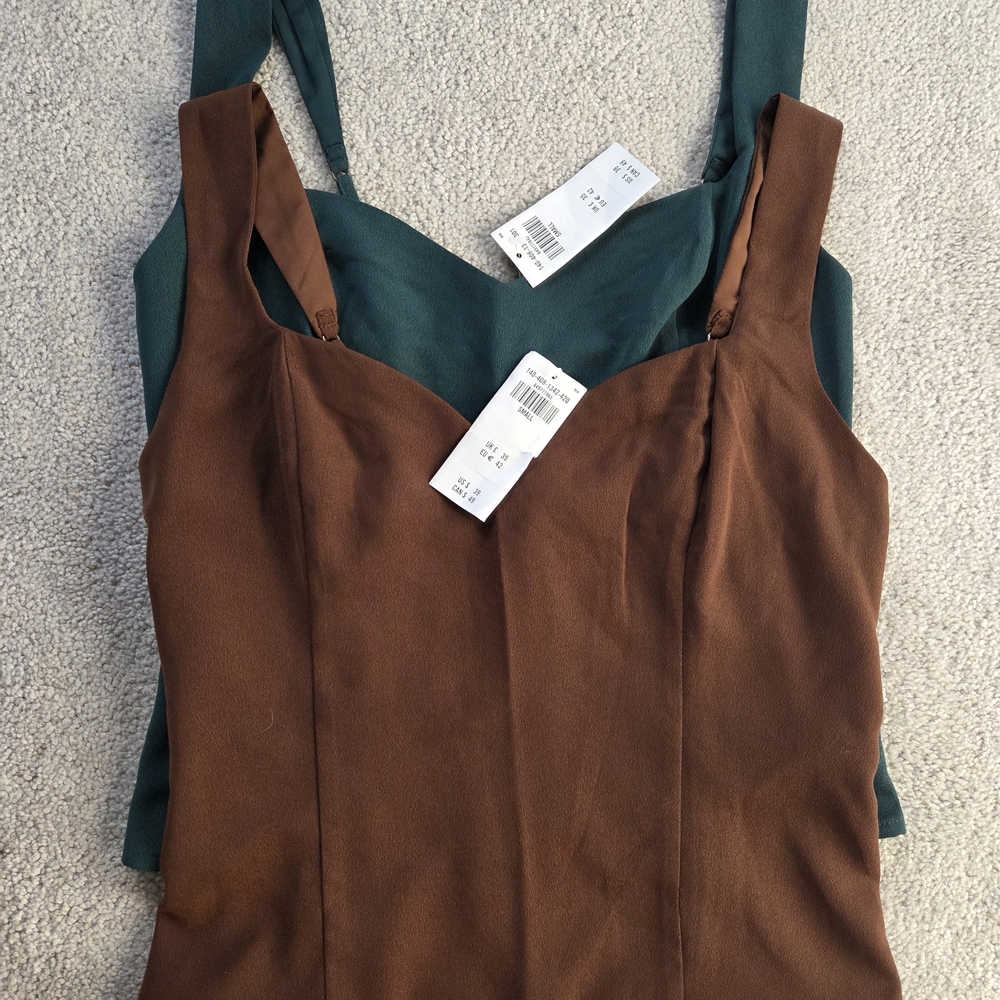 Abercrombie & Fitch Brown and Teal Camisoles